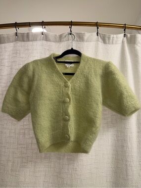 Rouje Paris Puff Shoulder Fuzzy Sweater